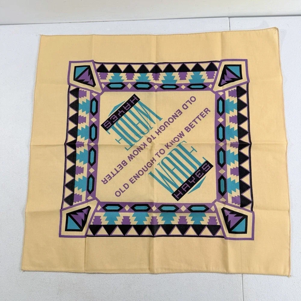 Vintage Wade Hayes Old Enough To Know Better Country Music Bandana Scarf 21